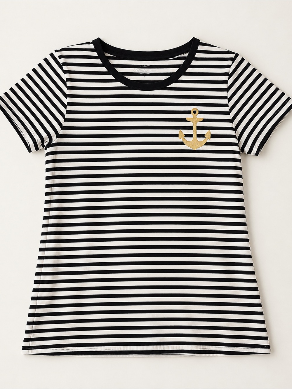 J.Crew Collector Tee Striped Gold Anchor Nautical T-Shirt Size S